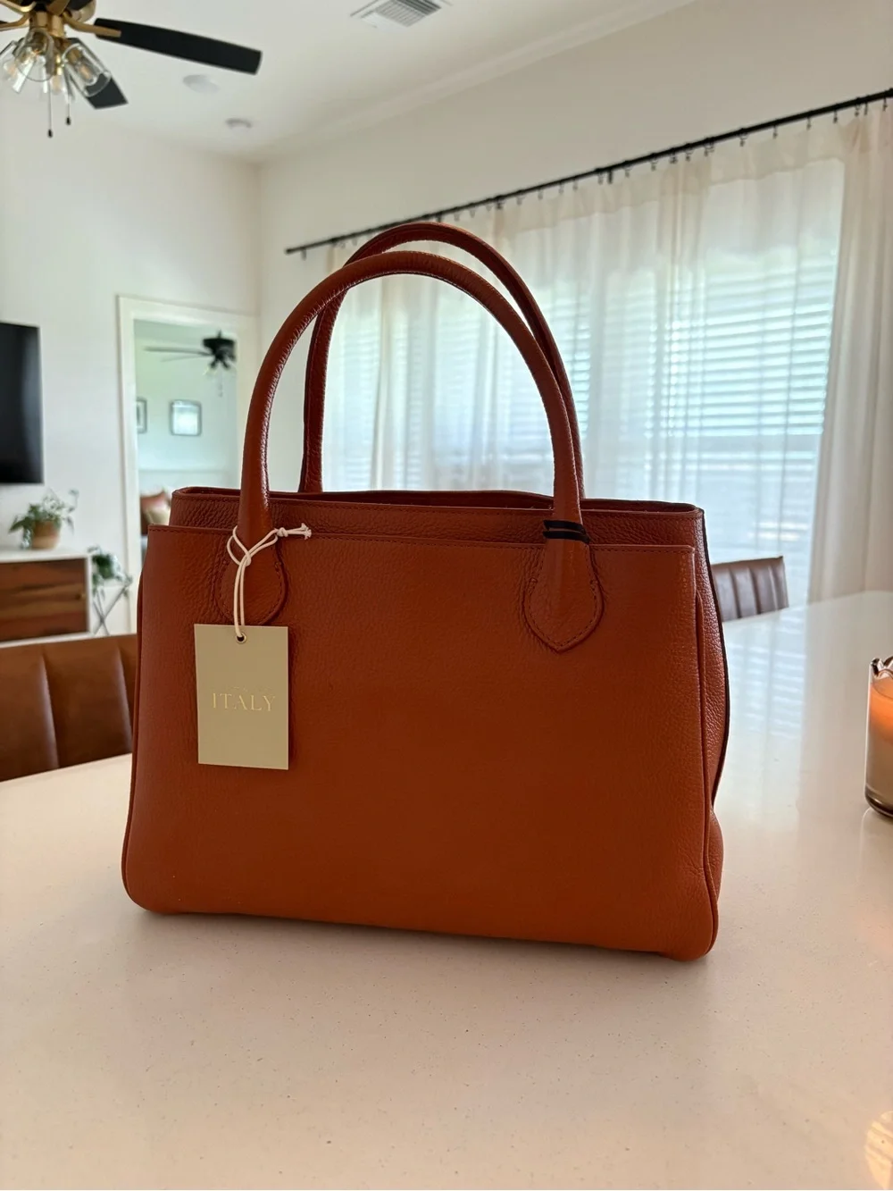 Iacucci Italian Leather Purse - Red Brown